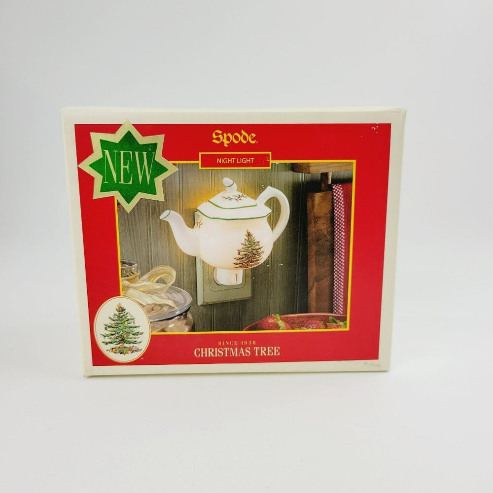 Spode Christmas Tree Plug-In Night Light, Vintage Holiday Design, Winter Decor